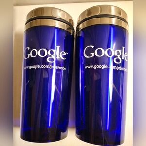 GOOGLE (NSBE) HOT/COLD 2 BLUE  INSULATED METAL & PLASTIC  DOUBLE WALL CUP (NWT)